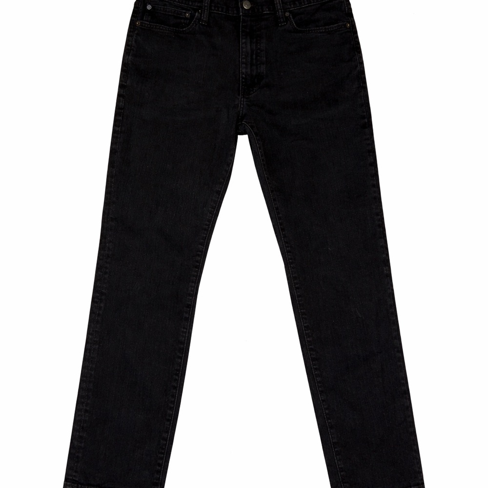 J. Crew Men's Dark Black Straight Jeans